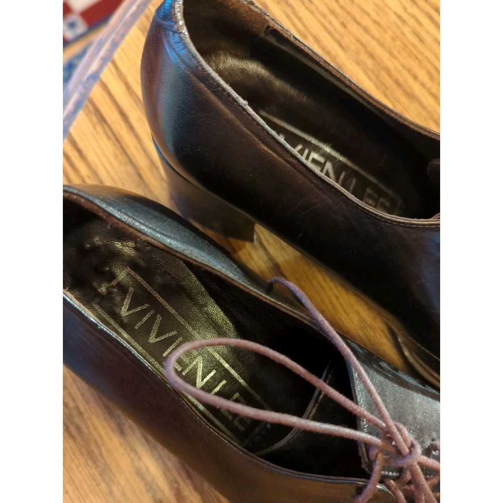 Vivien Lee Women's Designer Heels Loafers Lace Up Comfort EU 38 1/2 - US Size 8 - Picture 6 of 10